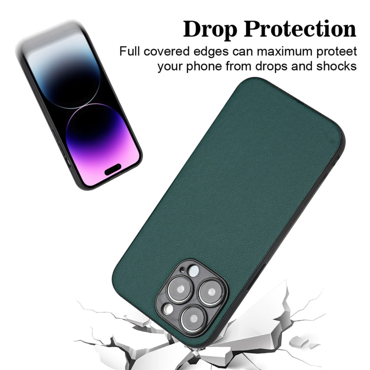 For iPhone 15 Pro Max R20 Leather Pattern Phone Single Case(Green) - HoMEdemic™ 