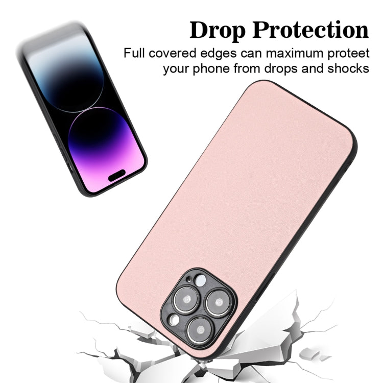 For iPhone 15 Pro Max R20 Leather Pattern Phone Single Case(Pink) - HoMEdemic™ 