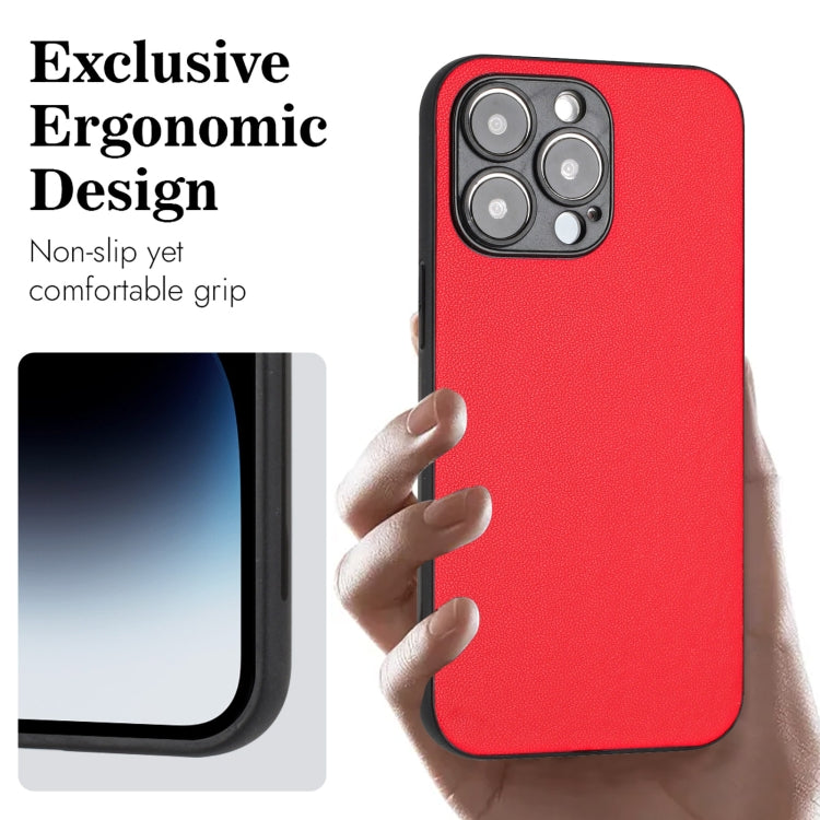 For iPhone 15 Pro Max R20 Leather Pattern Phone Single Case(Red) - HoMEdemic™ 