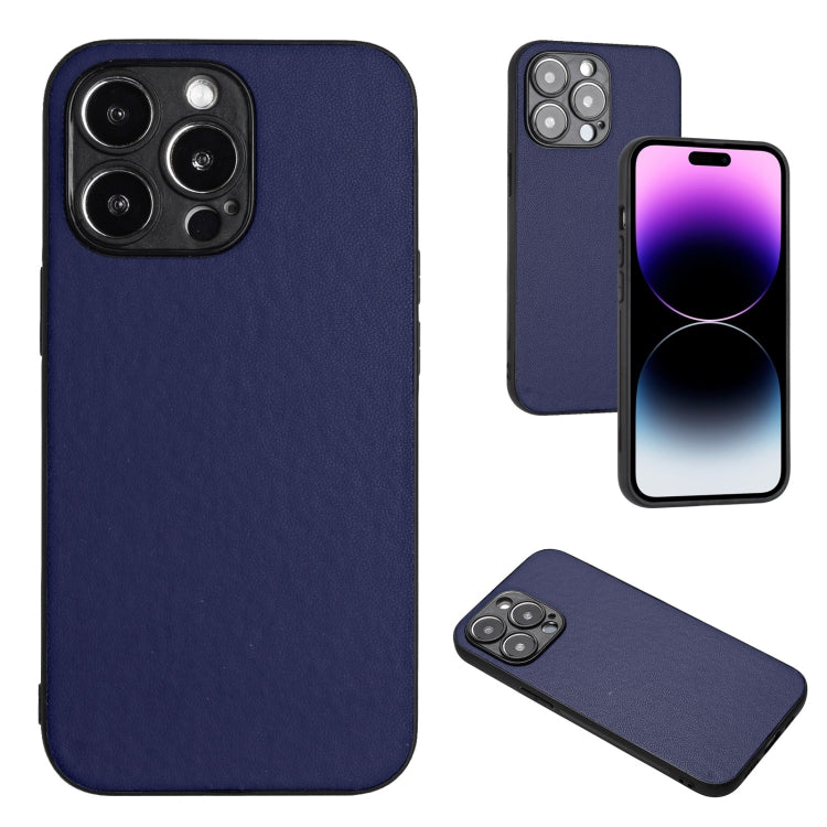 For iPhone 15 Pro R20 Leather Pattern Phone Single Case(Blue) - HoMEdemic™ 