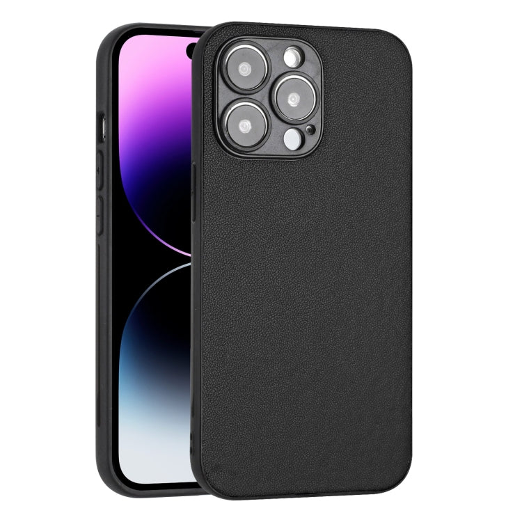 For iPhone 15 Pro R20 Leather Pattern Phone Single Case(Black) - HoMEdemic™ 