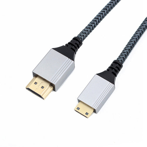 HDTV to Mini HDTV 4K UHD Video Transmission Braided Cable, Length:1m(Grey) - HoMEdemic™ 