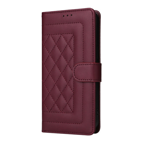 For Samsung Galaxy S24 5G Diamond Lattice Leather Flip Phone Case(Wine Red) - HoMEdemic™ 