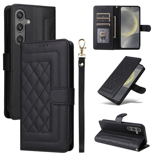 For Samsung Galaxy S24 5G Diamond Lattice Leather Flip Phone Case(Black) - HoMEdemic™ 