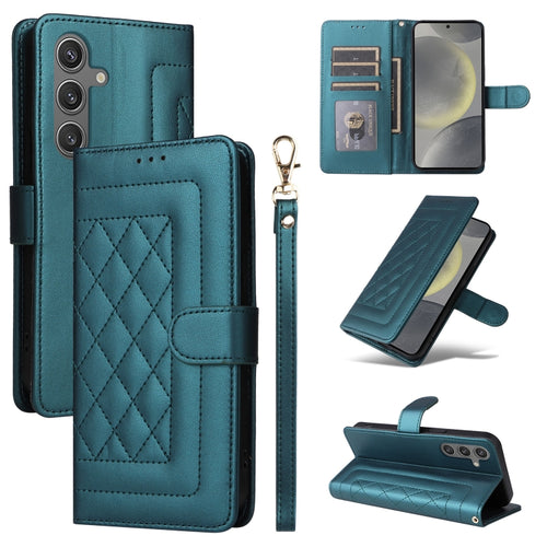 For Samsung Galaxy S24 5G Diamond Lattice Leather Flip Phone Case(Green) - HoMEdemic™ 