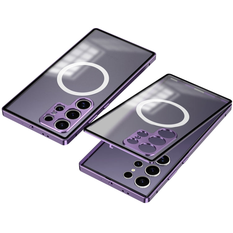 For Samsung Galaxy S24 Ultra 5G Snap Buckle Metal Frame Frosted MagSafe Phone Case(Purple) - HoMEdemic™ 