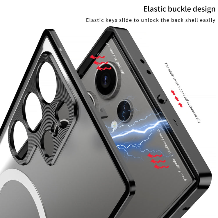 For Samsung Galaxy S24 Ultra 5G Snap Buckle Metal Frame Frosted MagSafe Phone Case(Black) - HoMEdemic™ 