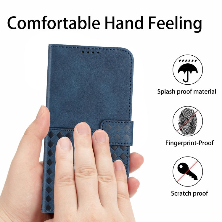 For Samsung Galaxy S24 Ultra 5G Woven Embossed RFID Blocking Leather Phone Case(Blue) - HoMEdemic™ 