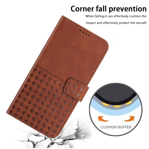 For Samsung Galaxy S24 5G Woven Embossed RFID Blocking Leather Phone Case(Brown) - HoMEdemic™ 