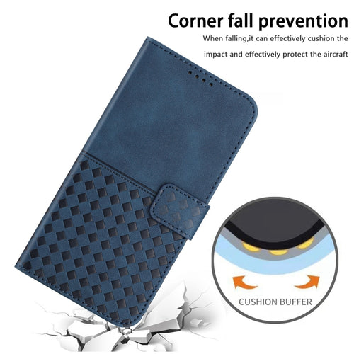 For Samsung Galaxy S24 5G Woven Embossed RFID Blocking Leather Phone Case(Blue) - HoMEdemic™ 