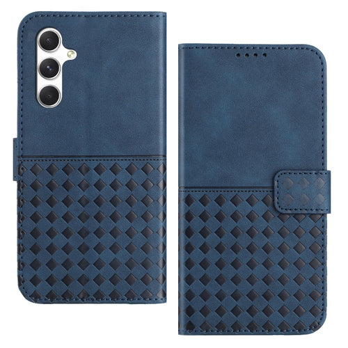 For Samsung Galaxy S24 5G Woven Embossed RFID Blocking Leather Phone Case(Blue) - HoMEdemic™ 