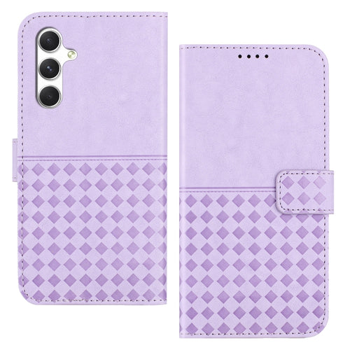 For Samsung Galaxy S24 5G Woven Embossed RFID Blocking Leather Phone Case(Purple) - HoMEdemic™ 