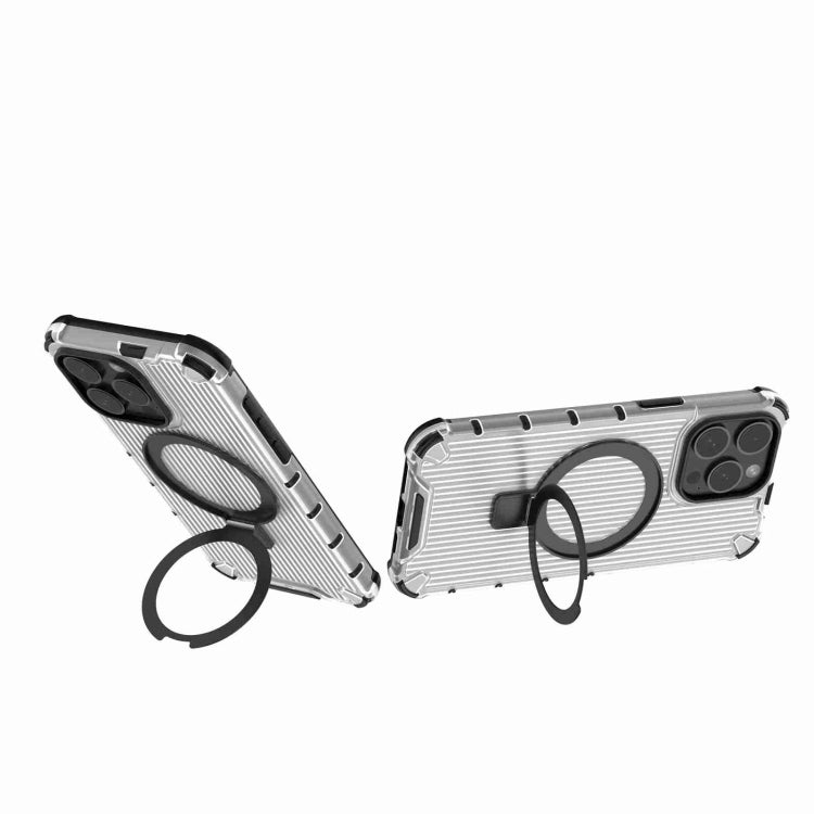 For iPhone 15 Pro Max Grating Holder Shockproof Phone Case(Transparent) - HoMEdemic™ 