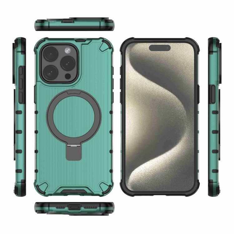 For iPhone 15 Pro Max Grating Holder Shockproof Phone Case(Green) - HoMEdemic™ 