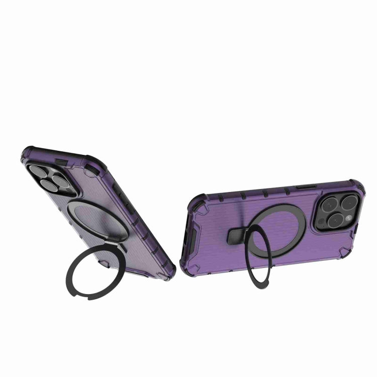 For iPhone 15 Pro Max Grating Holder Shockproof Phone Case(Purple) - HoMEdemic™ 