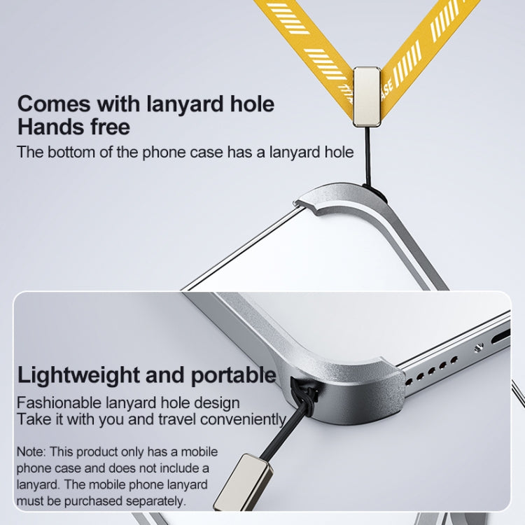 For iPhone 15 Pro Frameless X-shaped Metal Phone Case(Grey) - HoMEdemic™ 