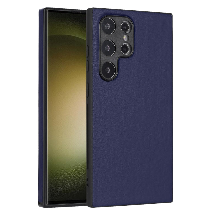 For Samsung Galaxy S24 Ultra 5G R20 Leather Pattern Phone Single Case(Blue) - HoMEdemic™ 