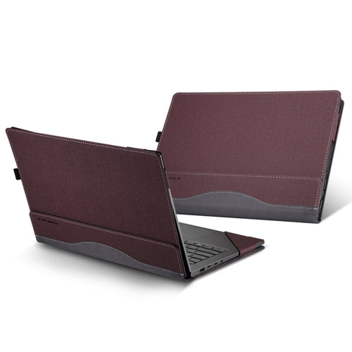 For HP Envy X360 14 inch 14t-es / 14-es Leather Laptop Shockproof Protective Case(Wine Red) - HoMEdemic™ 