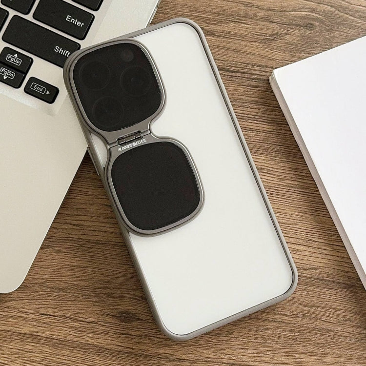 For iPhone 15 Pro Max Metal Sunglasses Holder TPU + PC Phone Case(Grey) - HoMEdemic™ 