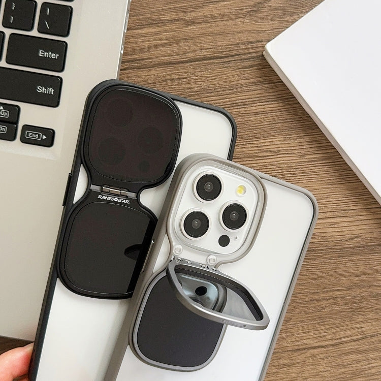 For iPhone 15 Pro Max Metal Sunglasses Holder TPU + PC Phone Case(Black) - HoMEdemic™ 