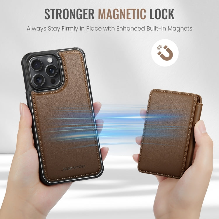 For iPhone 13 Pro JEEHOOD J05 Business Magnetic Style RFID Leather Phone Case(Brown) - HoMEdemic™ 