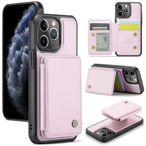 For iPhone 11 Pro JEEHOOD J05 Business Magnetic Style RFID Leather Phone Case(Pink) - HoMEdemic™ 