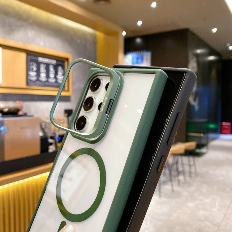 For Samsung Galaxy S24 Ultra 5G Metal Lens Frame Holder MagSafe Phone Case(Green) - HoMEdemic™ 
