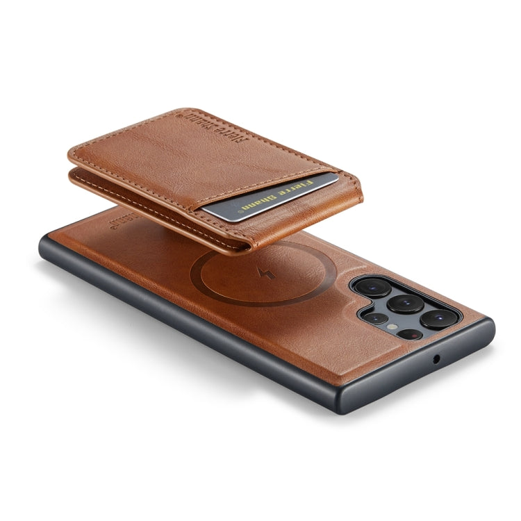 For Samsung Galaxy S24 Ultra 5G Fierre Shann Cowhide Vertical Flip Magnetic Card Holder Phone Case(Brown) - HoMEdemic™ 