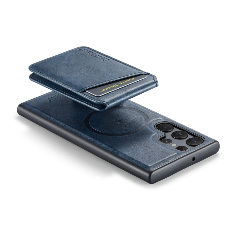 For Samsung Galaxy S24 Ultra 5G Fierre Shann Cowhide Vertical Flip Magnetic Card Holder Phone Case(Blue) - HoMEdemic™ 