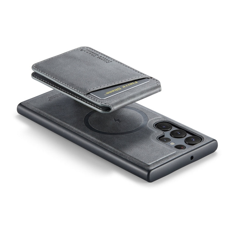 For Samsung Galaxy S24 Ultra 5G Fierre Shann Cowhide Vertical Flip Magnetic Card Holder Phone Case(Grey) - HoMEdemic™ 