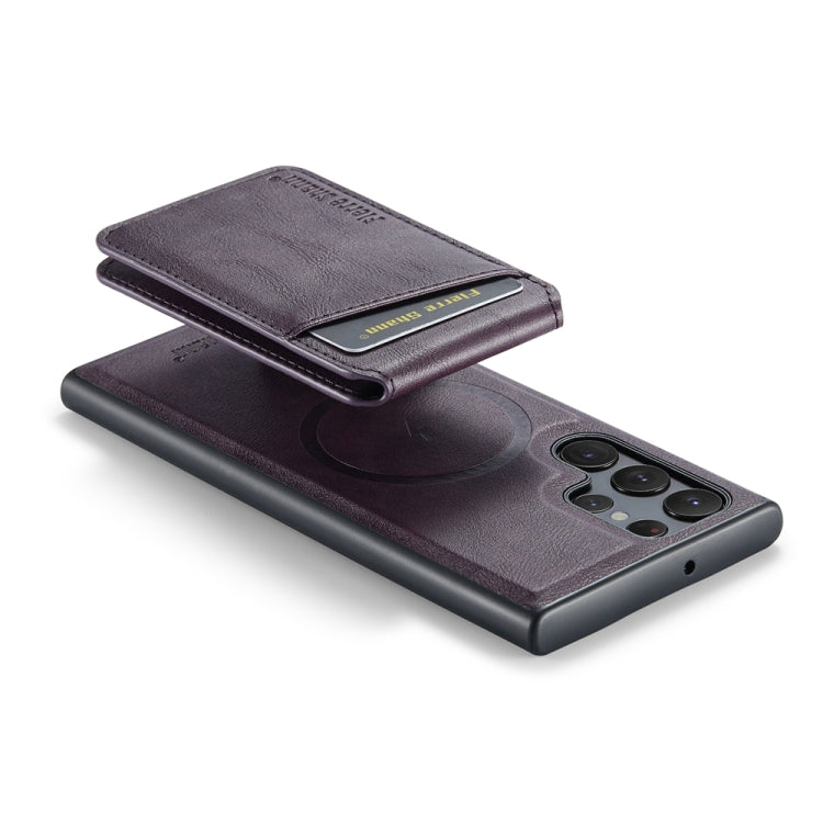 For Samsung Galaxy S24 Ultra 5G Fierre Shann Cowhide Vertical Flip Magnetic Card Holder Phone Case(Purple) - HoMEdemic™ 