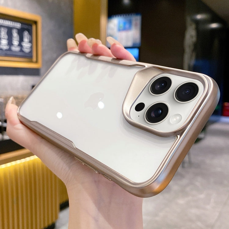 For iPhone 15 Pro Max Electroplating TPU Frame Hybrid PC Phone Case(Gold) - HoMEdemic™ 