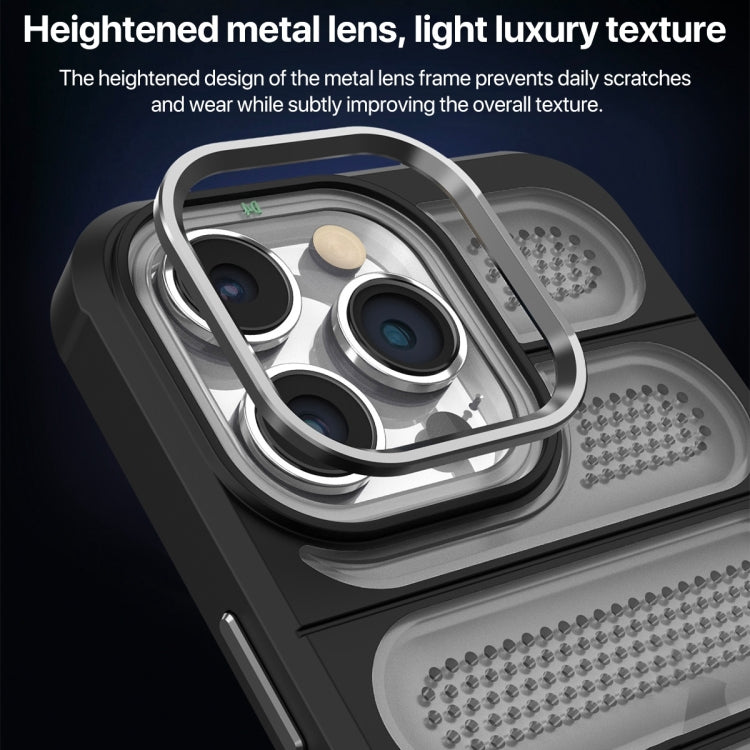 For iPhone 15 Pro Cooling Armor Translucent Mesh Breathable Phone Case(Black) - HoMEdemic™ 