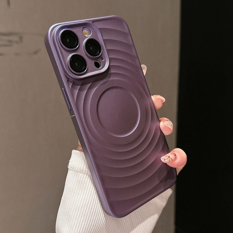 For iPhone 15 Pro Max Wave Texture PC Shockproof Phone Case(Purple) - HoMEdemic™ 