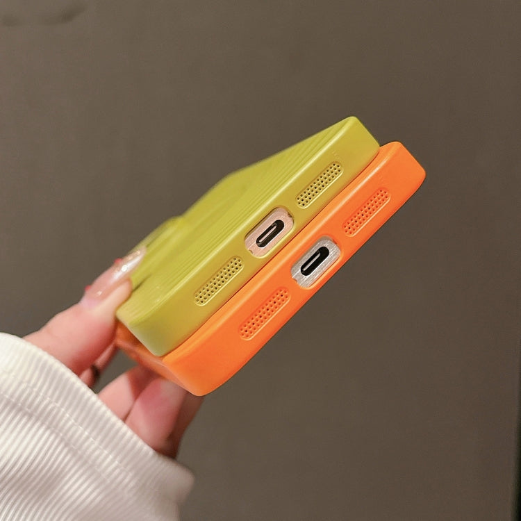 For iPhone 15 Pro Wave Texture PC Shockproof Phone Case(Avocado Green) - HoMEdemic™ 