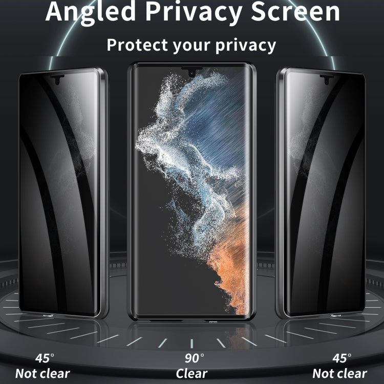 For Samsung Galaxy S24 Ultra 5G MagSafe Magnetic Privacy Frosted Tempered Glass Holder Phone Case(Black) - HoMEdemic™ 