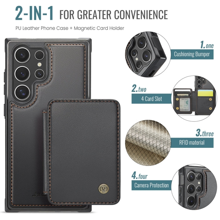 For Samsung Galaxy S24 Ultra 5G JEEHOOD J05 Business Magnetic Style RFID Leather Phone Case(Black) - HoMEdemic™ 