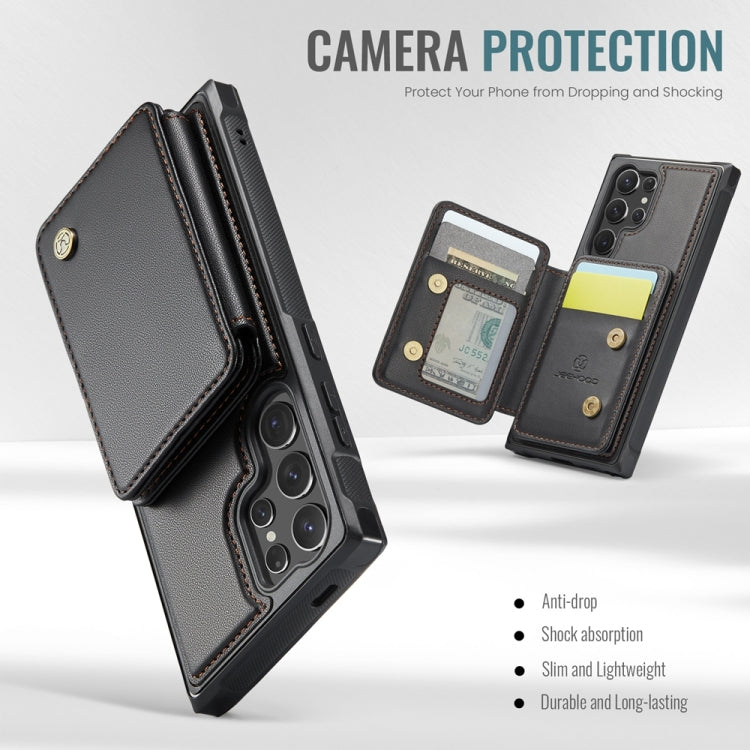 For Samsung Galaxy S24 Ultra 5G JEEHOOD J05 Business Magnetic Style RFID Leather Phone Case(Black) - HoMEdemic™ 