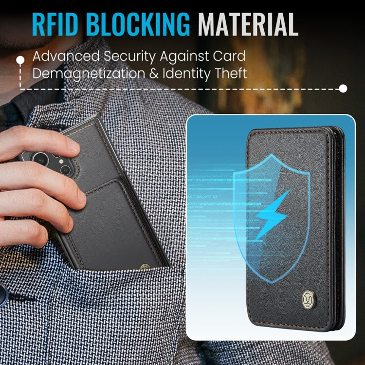 For Samsung Galaxy S24 Ultra 5G JEEHOOD J05 Business Magnetic Style RFID Leather Phone Case(Black) - HoMEdemic™ 