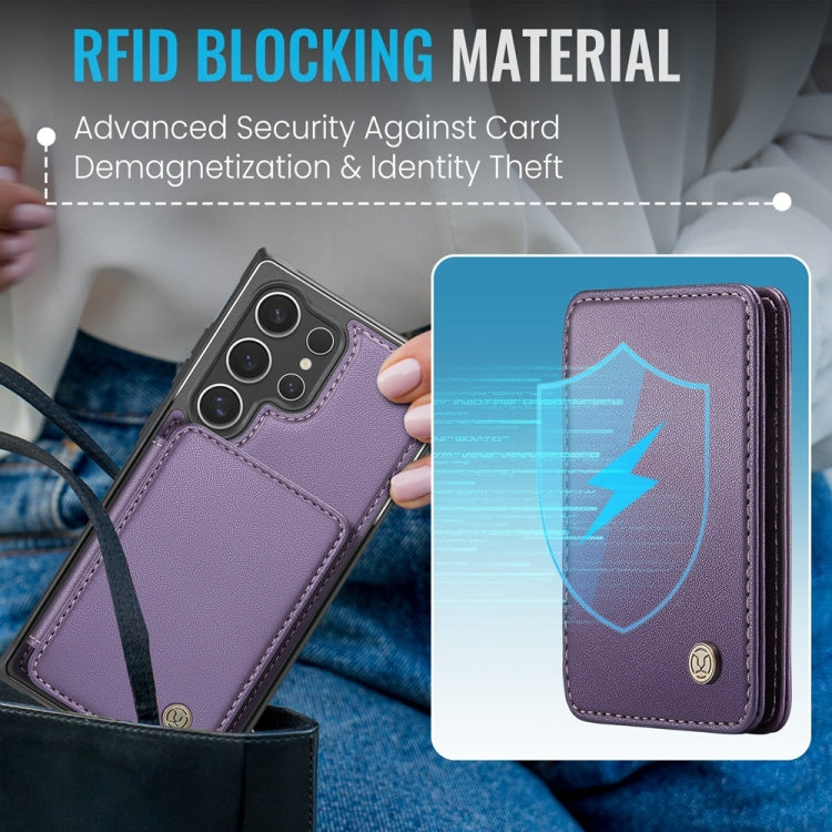 For Samsung Galaxy S24 Ultra 5G JEEHOOD J05 Business Magnetic Style RFID Leather Phone Case(Purple) - HoMEdemic™ 