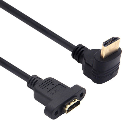 Positive Elbow HDTV Male to Female Extension Cable with Ear Screw Holes, Length: 0.5m - HoMEdemic™ 