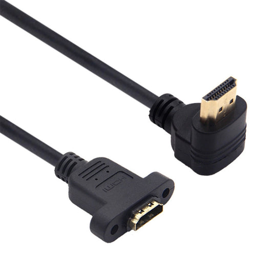 Reverse Elbow HDTV Male to Female Extension Cable with Ear Screw Holes, Length: 0.5m - HoMEdemic™ 