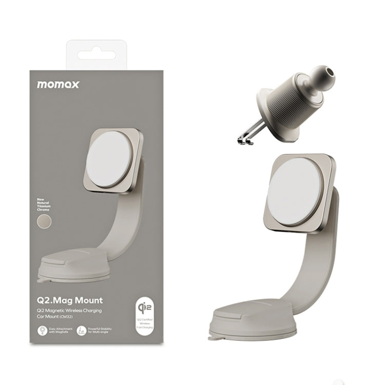 Momax Cm32 Q2 Mag Mount Metal Magnetic Wireless Fast Charging Car Holder - HoMEdemic™ 