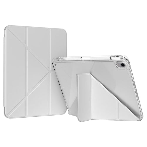 For iPad Air 13 2024 / Pro 12.9 GEBEI Deformation Leather Tablet Case(Grey) - HoMEdemic™ 