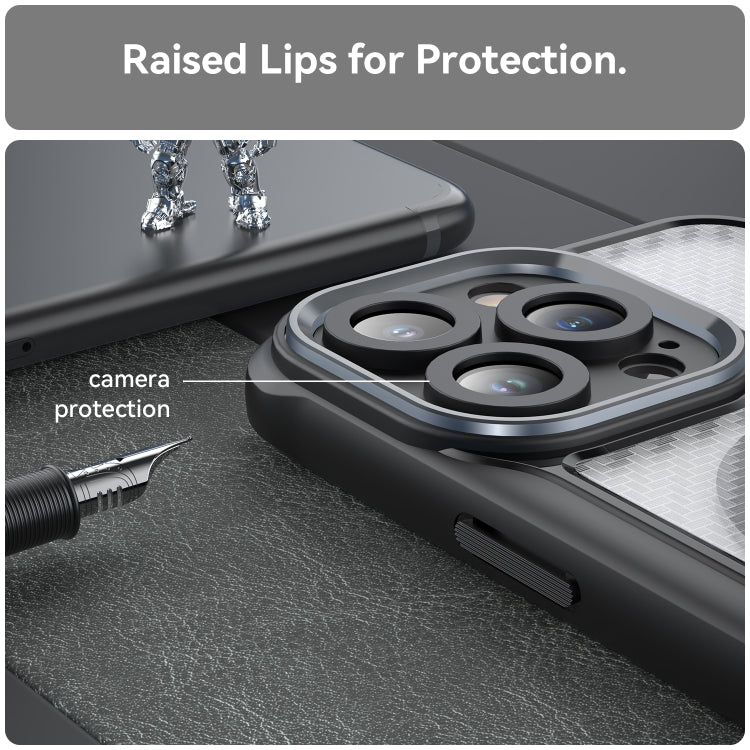 For iPhone 15 Pro Carbon Fiber Texture MagSafe Translucent Phone Case(Black) - HoMEdemic™ 
