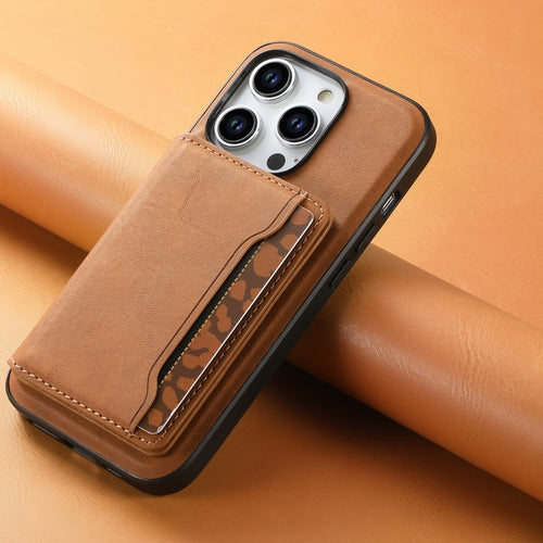 For iPhone 15 Pro Denior D13 Retro Texture Leather MagSafe Card Bag Phone Case(Brown) - HoMEdemic™ 