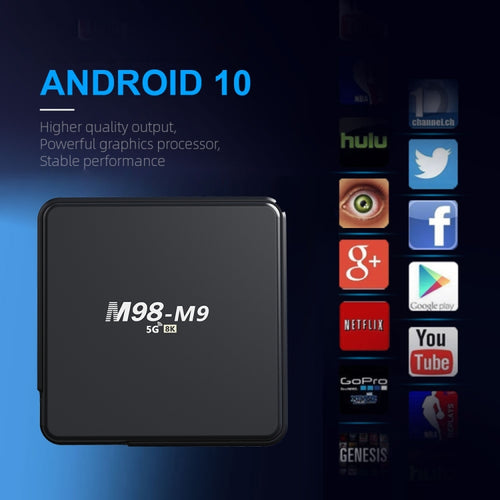 M98-M9 Quad-core ARM Cortex-A53 WiFi Bluetooth 4K HD Android TV Box, RAM:2GB+8GB(US Plug) - HoMEdemic™ 