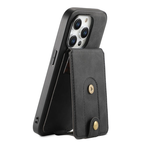 For iPhone 15 Pro Max Denior D14 NK Retro Pattern MagSafe Magnetic Card Holder Leather Phone Case(Black) - HoMEdemic™ 