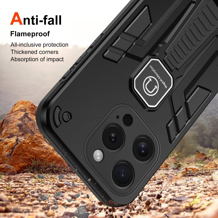 For iPhone 15 Pro Max Shockproof Holder Phone Case(Black) - HoMEdemic™ 