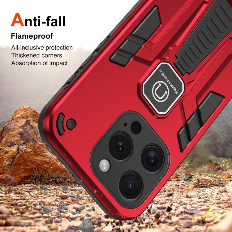 For iPhone 15 Pro Max Shockproof Holder Phone Case(Red) - HoMEdemic™ 